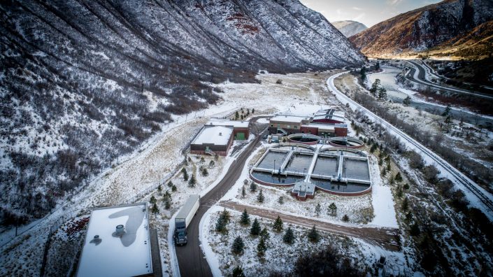 Aerial View of Glenwood Springs Wastewater Treatment Facility Colorado