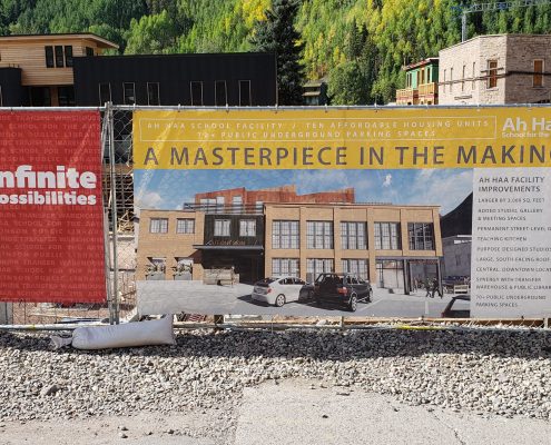 Ah Haa Telluride construction sign